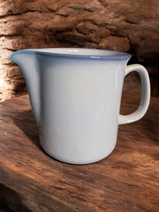Brocca vintage Tulowice cremoso bordo grigio blu gres Polonia decorazione fattoria - Foto 1 di 9