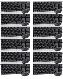 TECLADO Y MOUSE INALAMBRICO,Wireless Standard Keyboard , Mouse Combo Set - Black - Picture 1 of 7