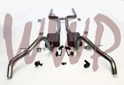 Kit Silenciadores Sistema Escape Trasero Cabezal Doble 2.5" 68-74 Chevrolet/Chevy Nova V8 Foto 1 de 2