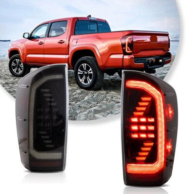 VLAND FULL LED Smoked Tail Lights Fit For Toyota Tacoma 2016-2021 Sequential Foto 1 de 4