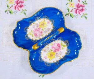 Cuenco France pintado a mano azul turquesa esmalte acento mango 231 - Imagen 1 de 5