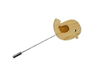 Vogel Brosche Anstecknadel Krawattennadel Amsel Spatz Miniblings Singvogel Holz - Bild 1 von 5