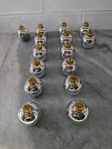 Vintage Department 56 Hand Painted Porcelain Ornaments Silver 14K Gold Set/15 - Picture 1 of 15