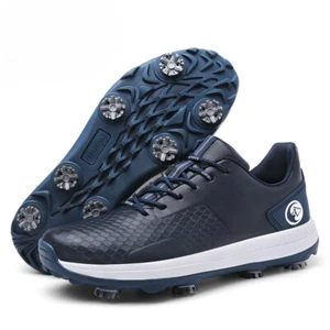 Men's Professional Golf Shoes Outdoor Waterproof Non-Slip Golfing Footwear - Picture 1 of 34