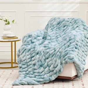 Ultra Soft Luxury Faux Fur Throw Blanket for Counch,Fuzzy Fluffy Plush Warm C... - Picture 1 of 9