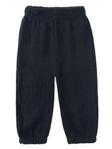 Kids Girls Boys Cotton Linen Casual Pant Solid Color Breathable Elastic Trousers - Picture 1 of 65