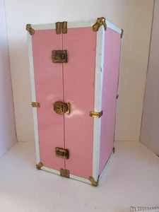 Vintage 60er Jahre Hartschalenkoffer rosa Puppe Dampfgarer Koffer 18 Zoll - Bild 1 von 15