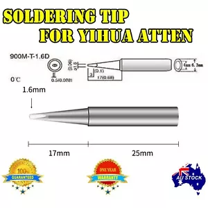 SOLDER SOLDERING IRON STATION Tip 900M-T-1.6D Rework Lead Free YIHUA Hakko 936 - Picture 1 of 3