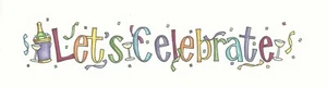 COCK-A-DOODLE DESIGNS - PAGE TOPPER - LET'S CELEBRATE (8.5" X 2.5") - Picture 1 of 1