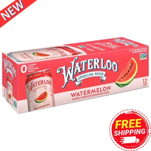 Waterloo funkelndes Wasser, Wassermelone natürlich aromatisiert (12floz 12er-Pack) Zero Ca - Bild 1 von 5