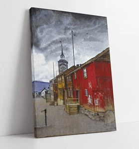 HARALD SOHLBERG, STREET IN ROROS -CANVAS WALL ARTWORK PIC PRINT - Picture 1 of 2