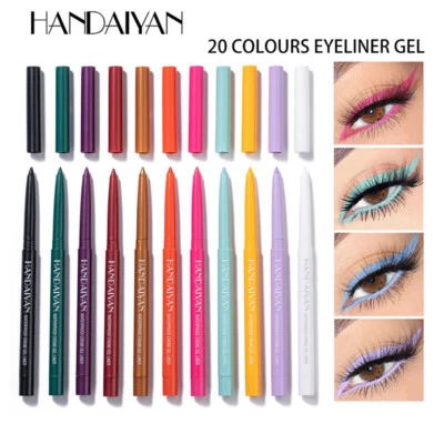 HANDAIYAN Waterproof Matte&Sparkle Gel Automatic Eye Liner Pencil Pen 20Colours" - Image 1 of 4