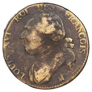 France 12 deniers 1792 M Louis XVI Toulouse MDC pièce monnaie royale française - Picture 1 of 2