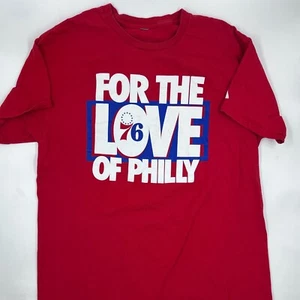 Philadelphia NBA 76ers Mens Graphic Tee Size Red For The Love Of Philly T-Shirt - Picture 1 of 11