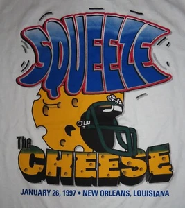 NEW ENGLAND PATRIOTS "Squeeze the Cheese" SUPER BOWL XXXI (LG) T-Shirt - Picture 1 of 4