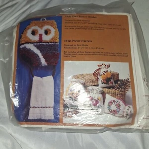 Vintage Retro Creative Circle #1836 Owl Towel Holder Latch Hook Kit Boho Style - Picture 1 of 4