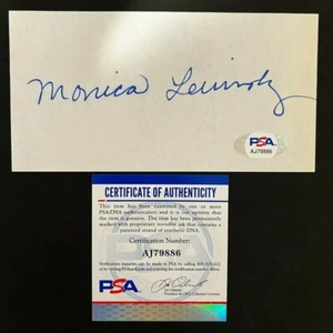 ┥ MONICA LEWINSKY FIRMADO CORTE AUTOGRAFIADO BILL CLINTON IMPEACHMENT PSA/ADN AUTENTICIDAD - Imagen 1 de 1