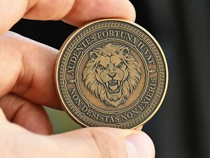 Audentes Fortuna Iuvat Coin | EDC Reminder Coins | Gift Husband Son - Picture 1 of 18