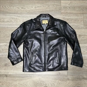 Boston Harbour Mes Size Medium Outdoor Wear Black Genuine Leather Jacket - Picture 1 of 8