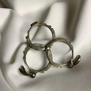 Claddagh Puzzle Ring Mosaic Heart Glass Antique Silver Handmade Filigree Jewelry - Picture 1 of 10