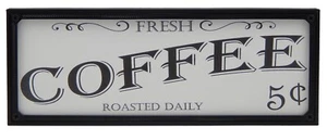 Fresh Roasted Coffee Rustic Farmhouse Retro Kitchen Sign Shelf Sitter Home Decor - Picture 1 of 6