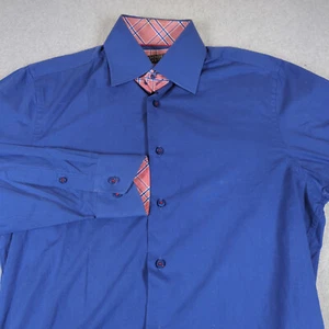 Coogi Classic Shirt Mens Medium Blue Long Sleeve Flip Cuff Casual Button Up - Picture 1 of 8