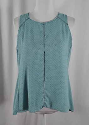 Блузка женская White House Black Market без рукавов зеленая черные точки большая миниатюрная - Изображение 1 из 4
