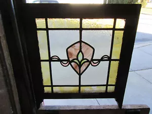 ~ ANTIQUE STAINED GLASS WINDOW 2 OF 2 ~ 22 x 25 ~ ARCHITECTURAL SALVAGE - Picture 1 of 8