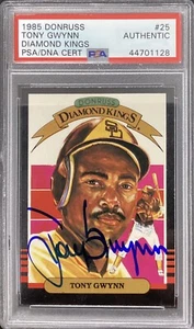 Tony Gwynn Signed 1985 Donruss #25 Baseball Card Padres HOF Autograph PSA/DNA - Picture 1 of 2