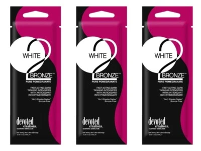 3 x Sachets White 2 Bronze Pomegranate Tanning Lotion Sunbed Cream Intensifier - Image 1 of 2
