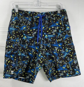 NWT Boy’s TYR Night Fight Challenger Swim Trunks Black Blue XL 16/18 - Picture 1 of 6