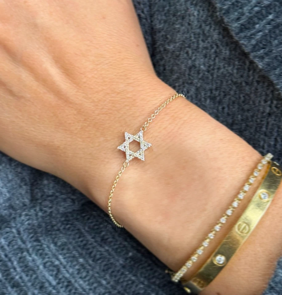 Pulsera David Estrella Cvd Diamante Estrella de David Oro Amarillo 14K 0.25ctw Foto 1 de 4