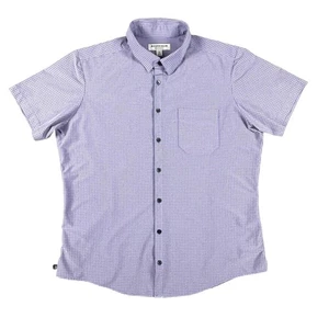 Mizzen+Main Shirt Mens XL Trim Blue Pink Check Performance Stretch Short Sleeve - Picture 1 of 9
