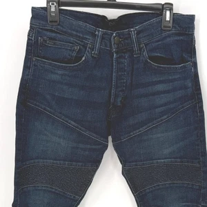 Polo Ralph Lauren Uomo Lavaggio Scuro Moto Jeans Slim Fit Pantaloni Moto Denim 33x30 - Foto 1 di 6