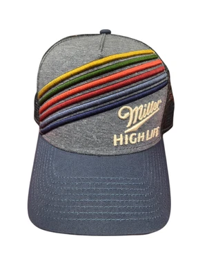 Sombrero Miller High Life Cerveza Cerveza Snapback Ajustable Denim Multicolor Rayas Foto 1 de 3