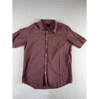 Retrofit masculino vermelho L manga curta botão para cima excelente estado r2/12 - Imagem 1 de 4