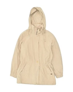LONDON FOG Womens Hooded Rain Jacket UK 14 Medium Beige Polyester YT06 - Picture 1 of 3