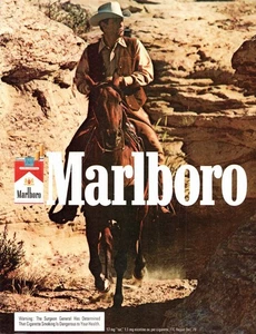 1980 Marlboro Original 80er Vintage Zigaretten Druck Werbung Cowboy zu Pferd Western - Bild 1 von 5