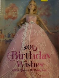 Barbie 2015 Auguri Compleanno Barbie Bambola Etichetta Rosa Collezionista Scatola Bionda Ha Usura - Foto 1 di 1