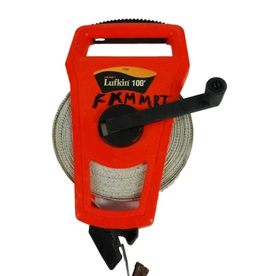 Lufkin Hi-Viz 100’ Open-Reel Long Tape Measure – Model 1706 – Fiberglass – Orang - Image 1 of 4