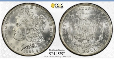 1884 O New Orleans U.S. Silver Morgan Dollar $1 PCGS Gold Shield MS63 Mint State - Image 1 of 4