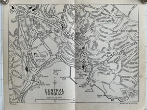 Central TORQUAY - 1970 Vintage Street Map Plan South Devon Hotels Railway - Picture 1 of 6