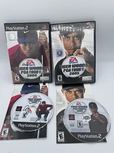Tiger Woods PGA Tour 2004 & 2005 PS2 EA Sports Lot of 2 Games Complete CIB - Picture 1 of 1