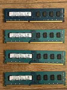 4 x HYNIX 4GB 2Rx8 PC3-12800U HMT351U6CFR8C RAM Memory - Afbeelding 1 van 7