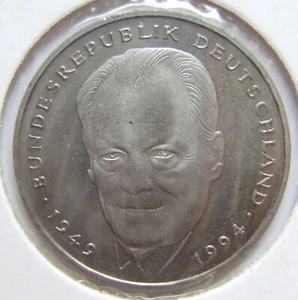Münze Bundesrepublik Deutschland 2 DM Willy Brandt 1995 J in Stempelglanz - Bild 1 von 2