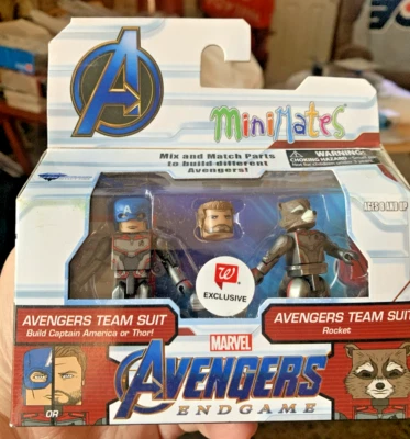 TRAJE DE EQUIPO MINIMATES AVENGERS ENDGAME CAPITÁN AMÉRICA Y COHETE Foto 1 de 2
