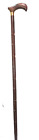 Wood Walking Stick Cane Brown Varnish Derby Handle T Shape 92cm Unisex Adult
