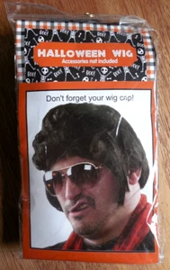 NEW Adult Men's Halloween Costume Wig Short Black Curly Hair - Picture 1 of 2