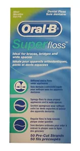 Oral B SuperFloss Super Dental Floss for Braces Bridges - 50 Strips - Picture 1 of 1