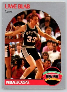 Tarjeta de baloncesto 1990-91 NBA Hoops #264 Uwe Blab San Antonio Spurs - Imagen 1 de 2